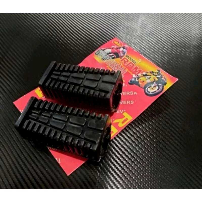 RPM Footstep Step Pijakan Depan Karet Motor Bebek RX King Universal Sepasang Hitam