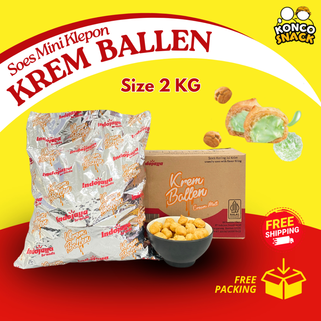

Kue Sus / Soes Mini Kering Isi Krim Klepon 2 Kg - Indojaya Soes, Merk Krem Ballen