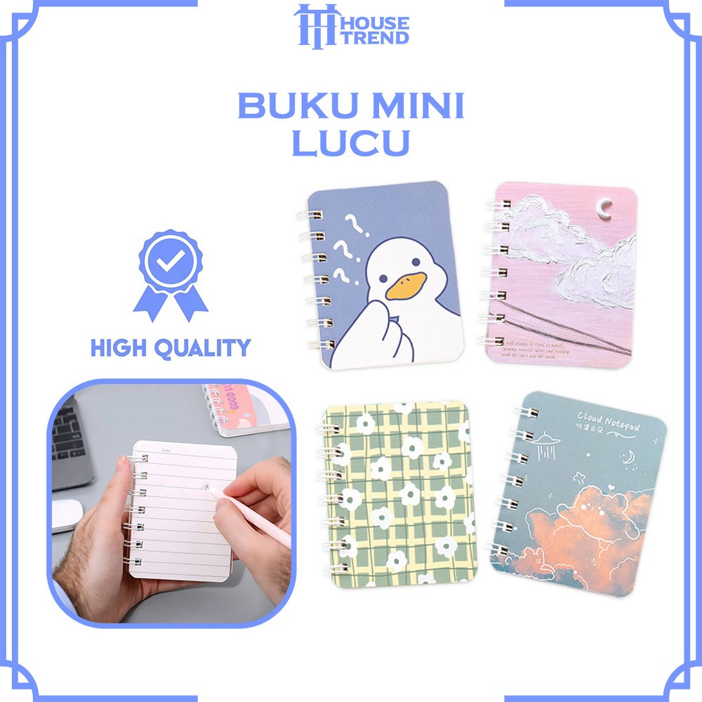 

HOUSE-A58 Notebook Spiral Mini A7 80 Lembar Buku Catatan Kartun Kecil / Memo Buku Kecil Portable