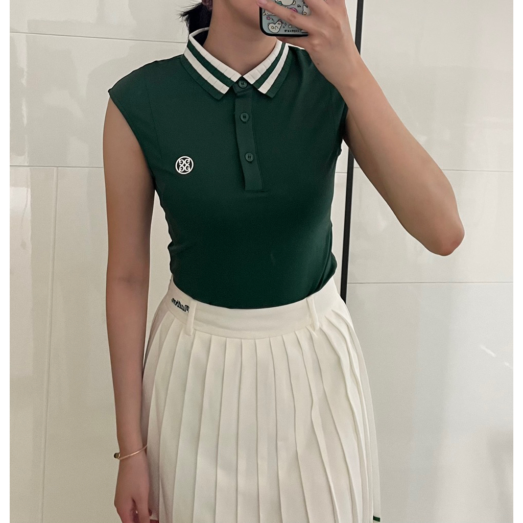 duniagolf gfore g4 g/fore sleeveless baju golf wanita golf polo