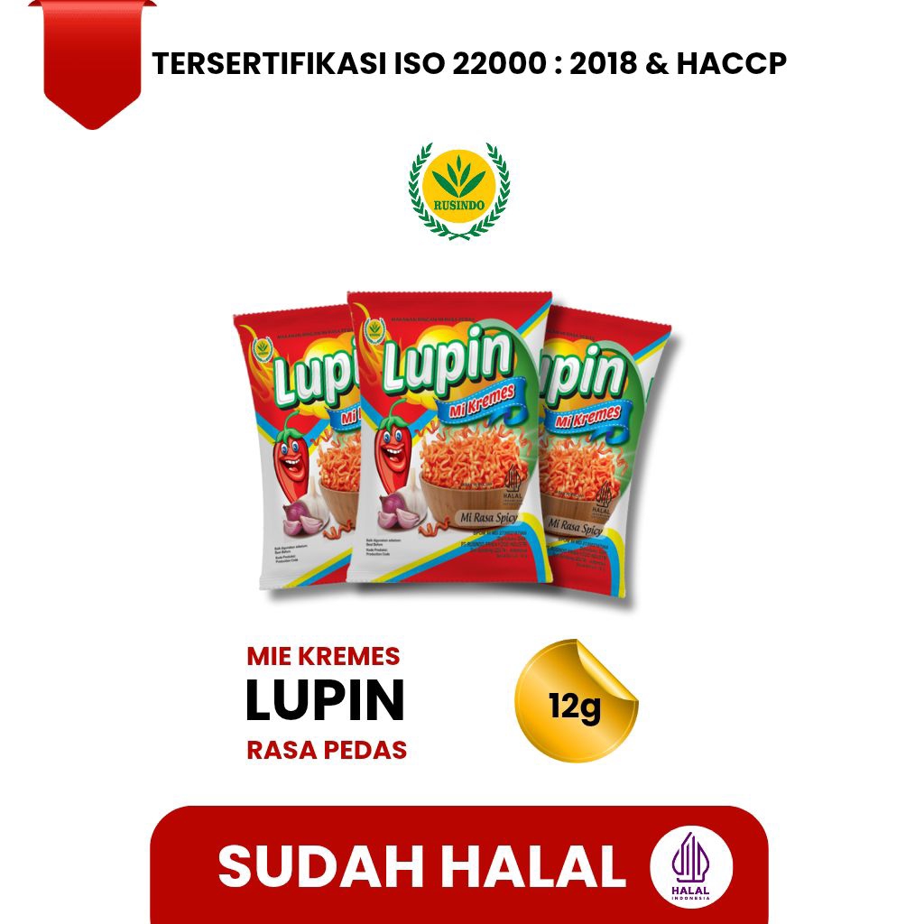 

LUPIN MIE KREMES PEDAS 1 PACK ISI 20 PCS @500