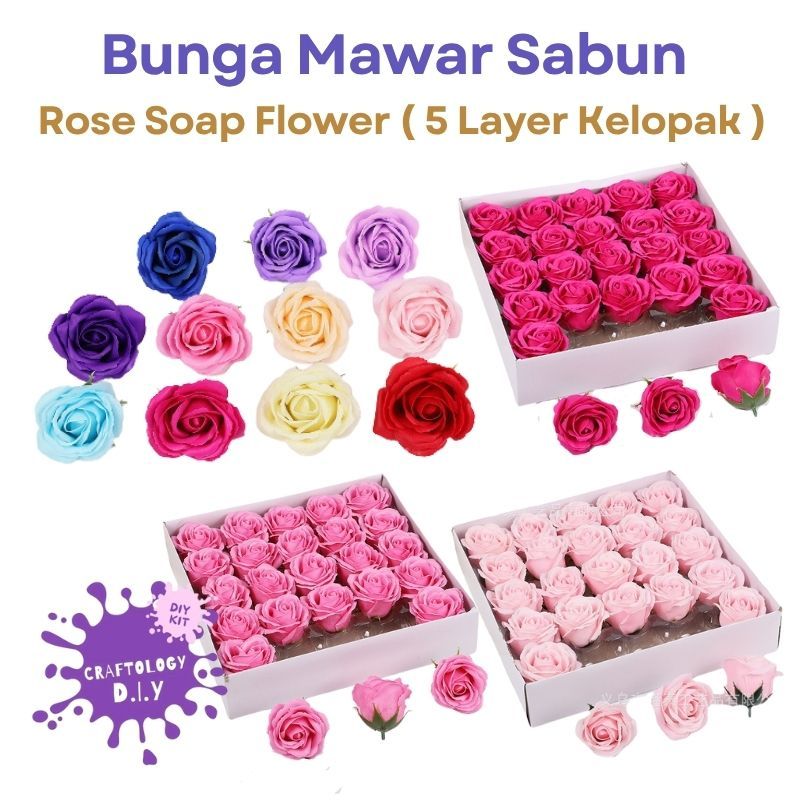 [VIRAL] 5 KELOPAK BUNGA MAWAR SABUN / ROSE SOAP FLOWER PREMIUM 5 LAYER KELOPAK ECER PER 1 PCS BUNGA 