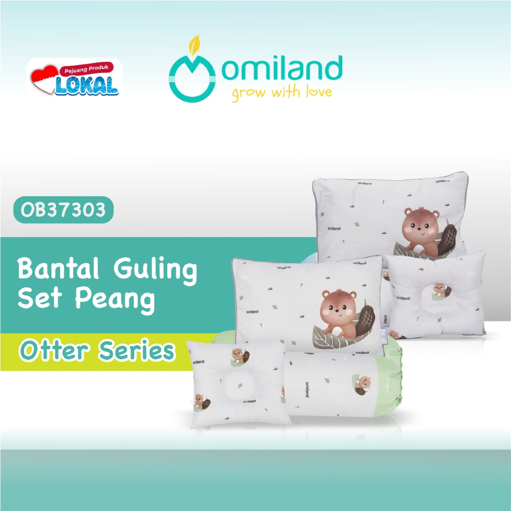 Omiland BANTAL GULING BAYI SET ANTI PEYANG/BANTAL BAYI BARU LAHIR/BANTAL BAYI ANTI PEYANG OTTER SERI