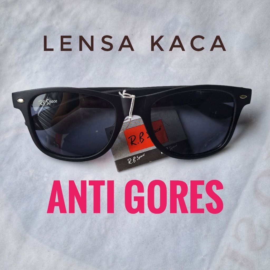 Kacamata Anti Gores Rb Space KT 005/ Kacamata lensa Hitam dan Hijau/ kacamata lensa Kaca/ Kacamata a