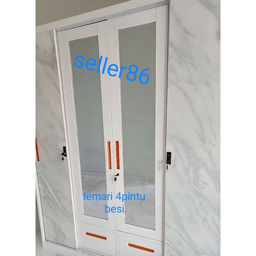 LEMARI BESI 4 PINTU BANDUNG MURAH BAGUS KOKOH BERKUALITAS / LEMARI BESI SLIDING PINTU GESER BEST