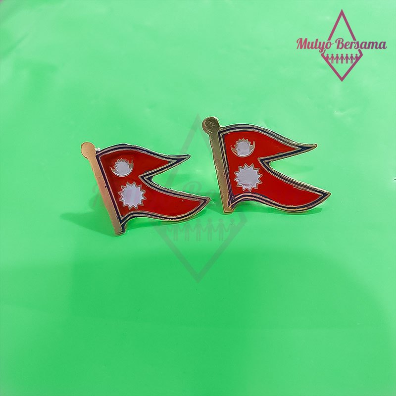 Pin Bros Flag Nepal Pin Bendera Nepal Flag Pin Nepal Logam - Mulyo Bersama