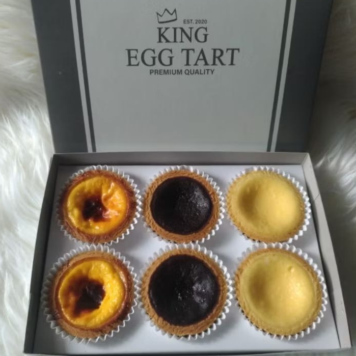 

King eggtart [isi 6= mixed 3 rasa] original chocolate Choco cheese cream cheese matcha coklat jajanan viral dessert enak