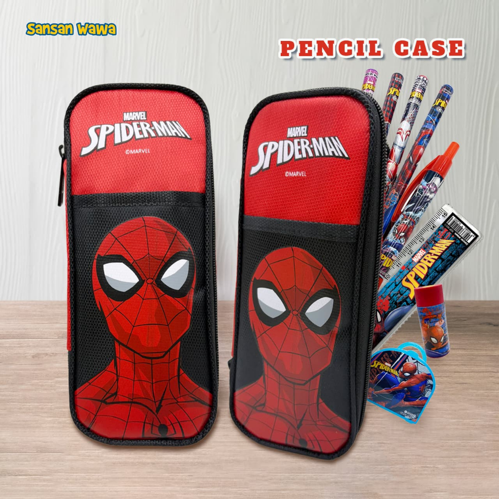 

Disney Marvel pencil case. tempat pensil multifungsi karakter Spiderman, Mickey Mouse