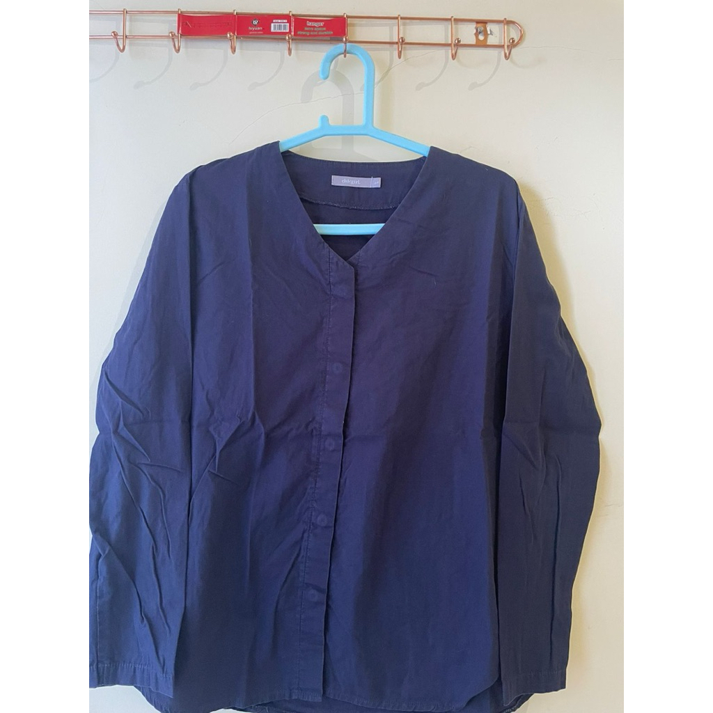 Preloved Kemeja / Blouse merk Chic Girl Warna Navy Blue