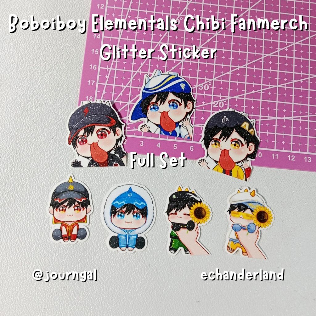 

[ready stock] BoBoiBoy Elemental BOEL Chibi Fanmerch New Series Glitter Sticker