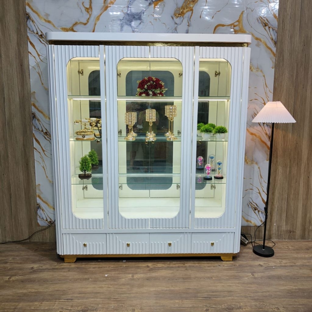 Lemari Hias Pajangan LED/ Buffet Hias Minimalis Elegan