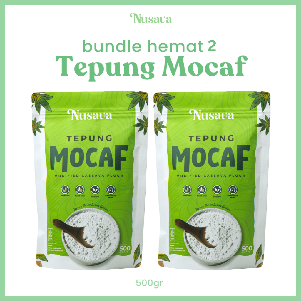 

[Bundle Hemat 2] Tepung Mocaf Nusava Gluten Free - Tepung Singkong Bebas Gluten - 500gr