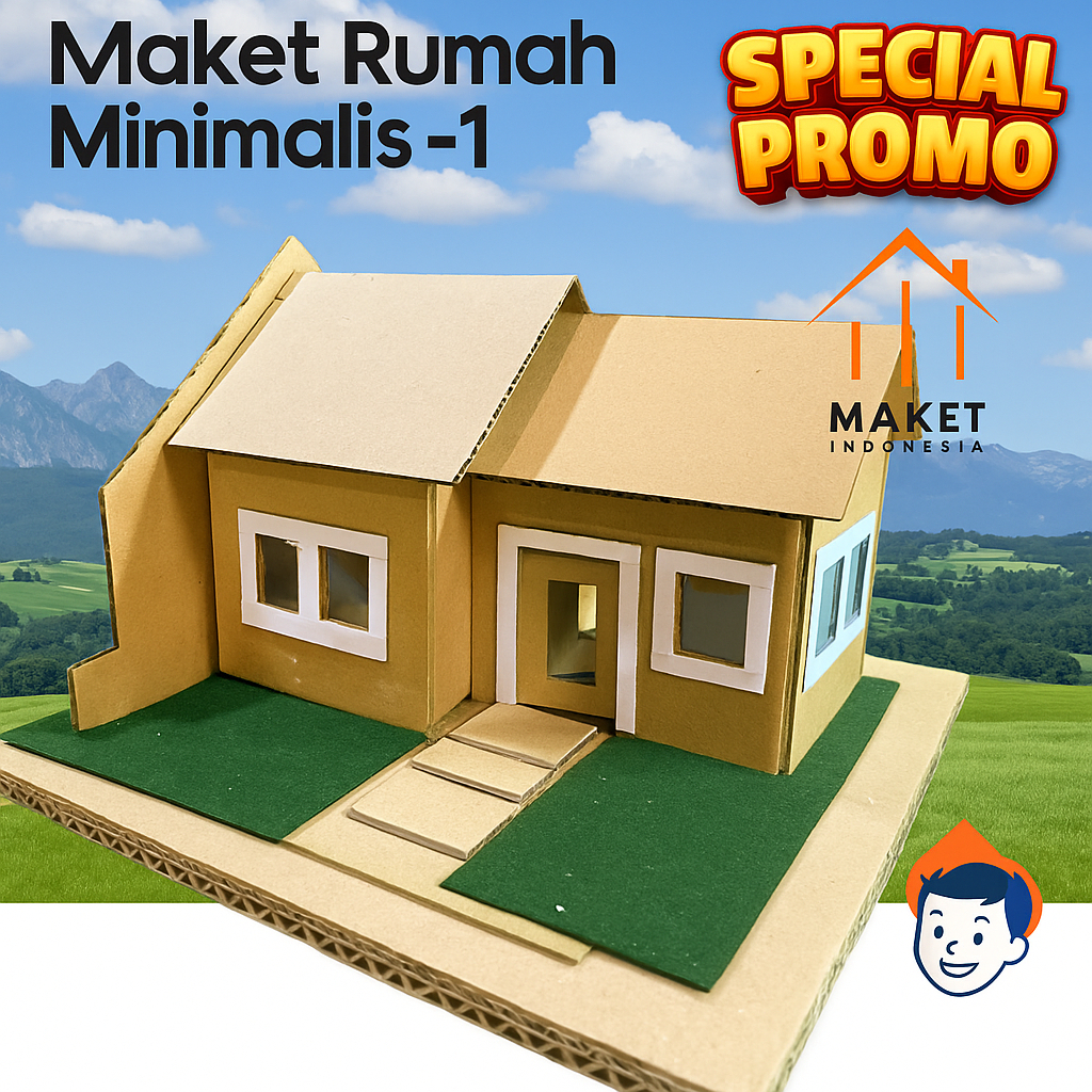 Maket Mniatur Rumah minimalis dari kardus miniatur rumah minimalis