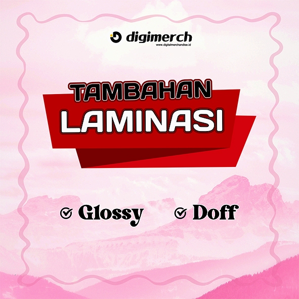 

TAMBAHAN LAMINASI GLOSSY / DOFF SIZE A3+ LAMINASI STIKER / KERTAS