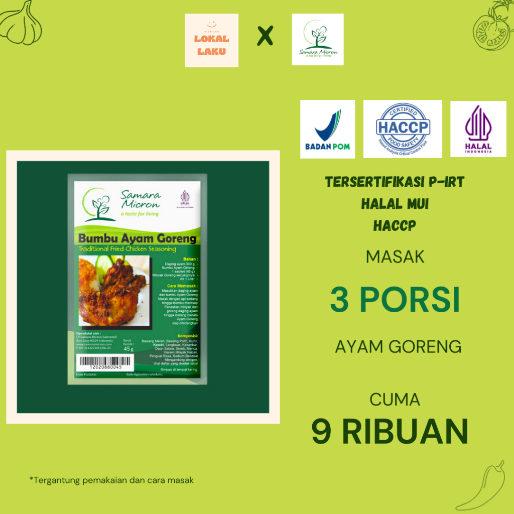 

[TERLARIS] BUMBU AYAM GORENG BUMBU MASAK INSTAN SAMARA MICRON AYAM GORENG TRADISIONAL