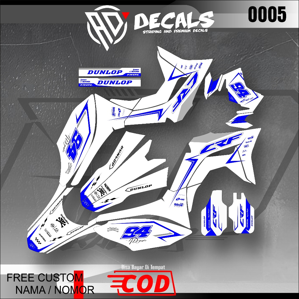 AD decals 004-DECAL CRF 150L SUPERMOTO FULL BODY SUPER GLOSSY HOLOGRAM / KLX DTRACKER WR