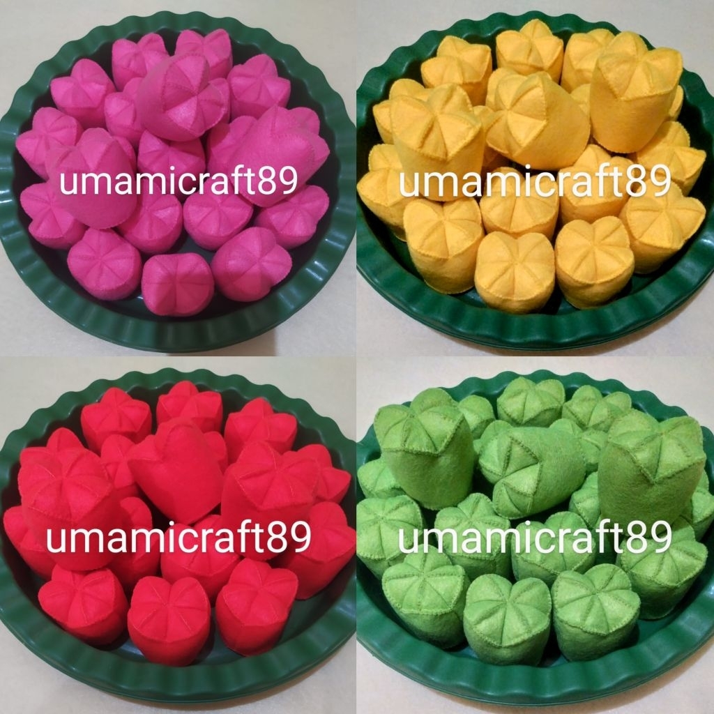 Replika Kue Mangkok / Mainan flanel Kue Jajanan Pasar / Mainan Edukasi Anak / Mainan masak-masakan