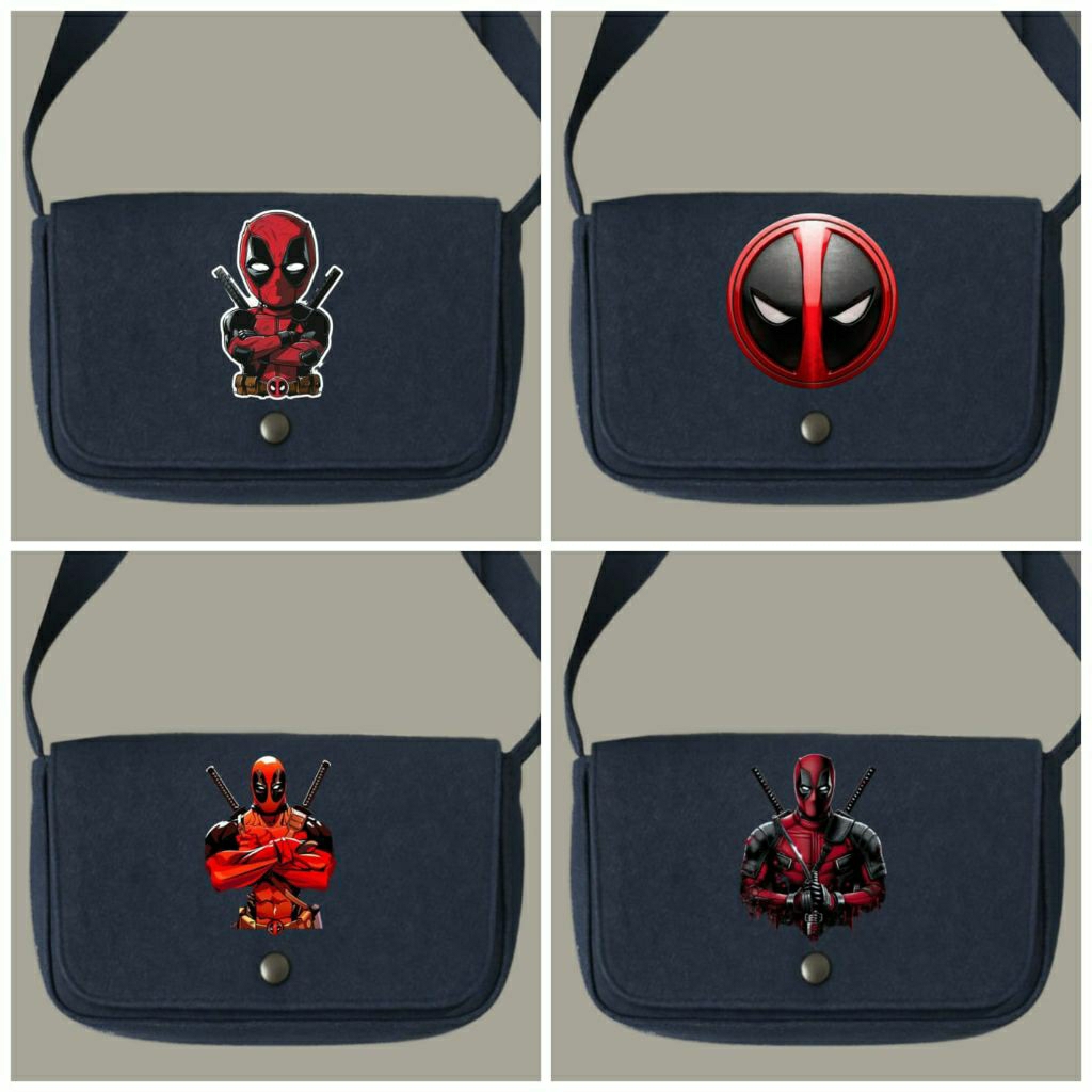 Tas selempang jeans dead pool/Tas selempang jeans besar/Sling bag jeans/Tas bahu unisex/Tas casual/T
