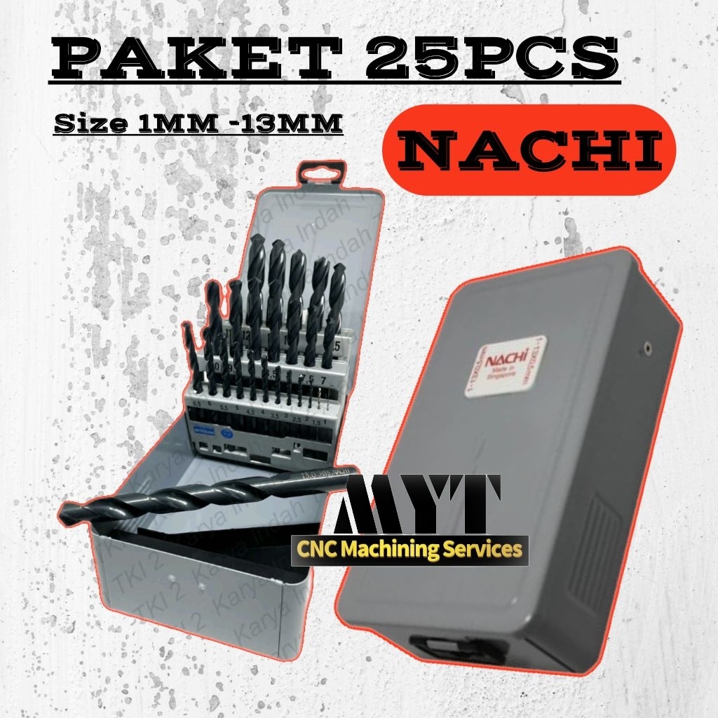 paket mata bor set nachi 1MM 2MM 3MM 4MM 5MM 6MM 7MM 8MM 9MM 10MM 11MM 12MM 13MM kelipatan 0.5mm mat