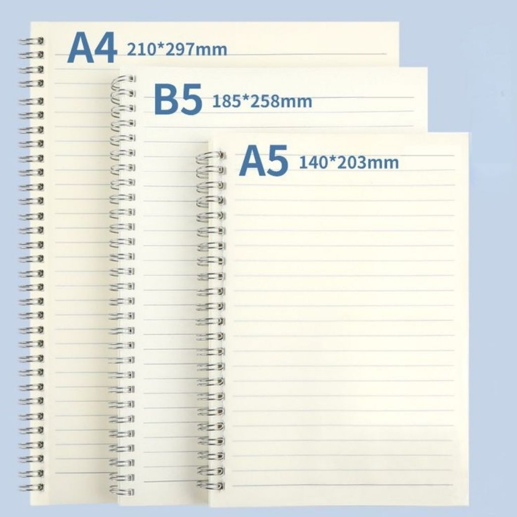 

Cover Transparan A5 B5 A4 Buku Catatan Notebook Spiral Line Dotted Blank Grid Journal