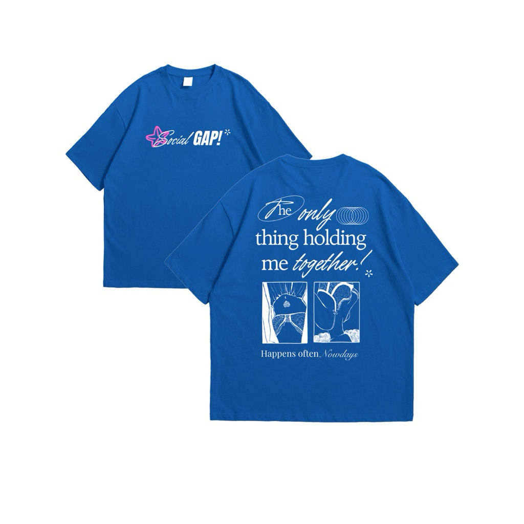 TShirt Oversize “SOCIAL GAP” Heavyweight 20s Plastisol - Kaos Oversize 20s