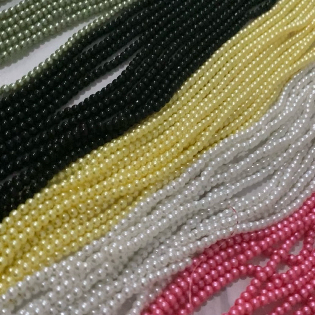 4mm - mutsin / Mutiara Sintetis Berat / Renteng Kualitas Bagus Grade A / payet mutiara mutiara manik