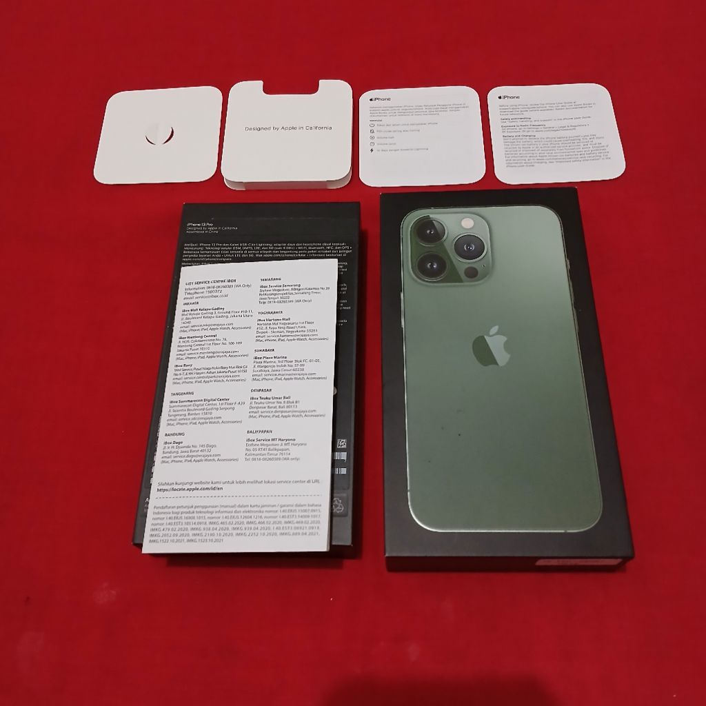dus box Iphone 13 pro alpine Green original 100% copotan ibox lengkap manual book