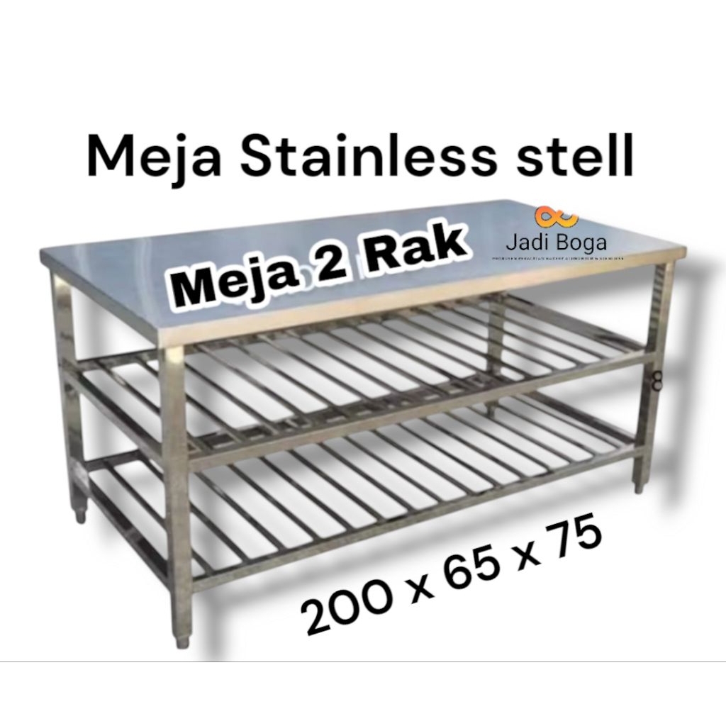 Meja Dapur Stainless steel 3 Layer | Meja Stainless steel knock down | Meja Stainless steel dapur | 
