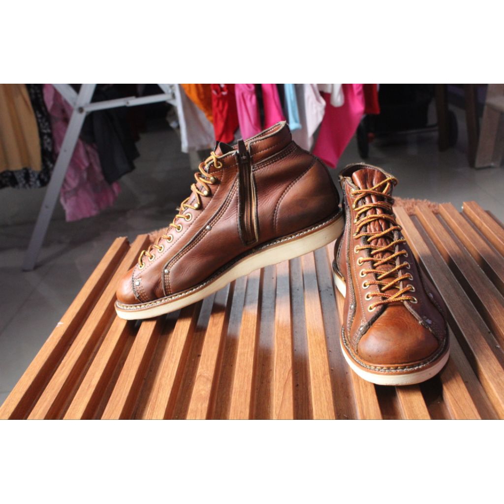 Sepaty  monkey boot   berkelas" Thorogood madein USA" zipper keeen upper kulit asli tebal, outsole v