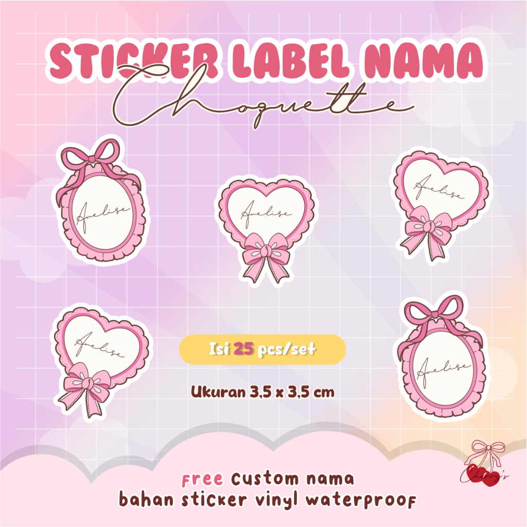 

Sticker Chouquette Sticker Label Nama Pita Choquette Aesthetic Sticker Aesthetic Sticker Custom Nama