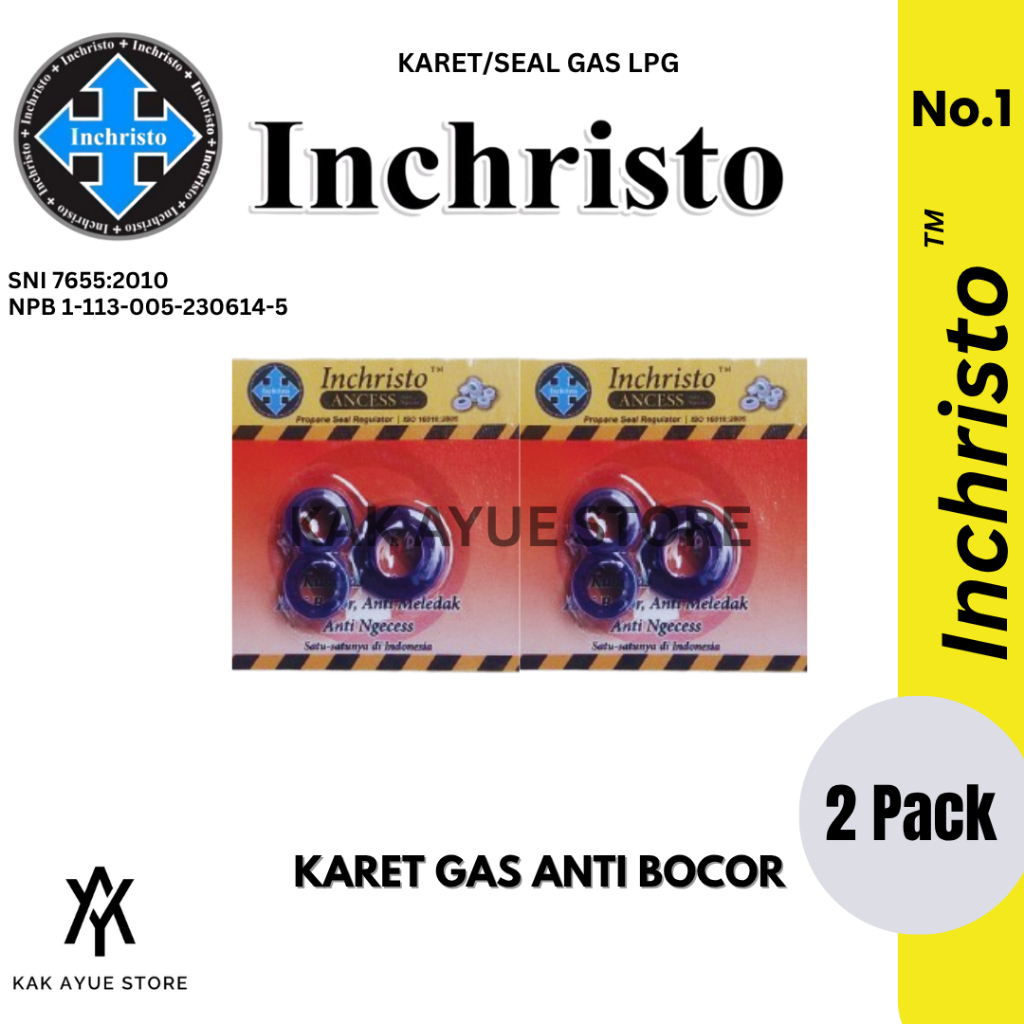 karet gas INCRHISTO new biru - 2 PACK karet gas anti bocor -  karet lpg gas anti bocor seal regulato