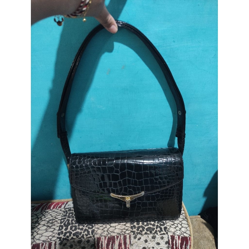 Tas Kulit Motif Croco Preloved