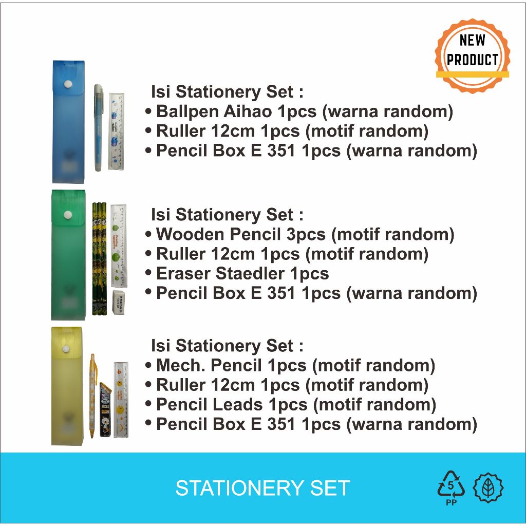 

Fancy Stationery Set / Paket Alat Tulis Karakter / Peralatan Menulis