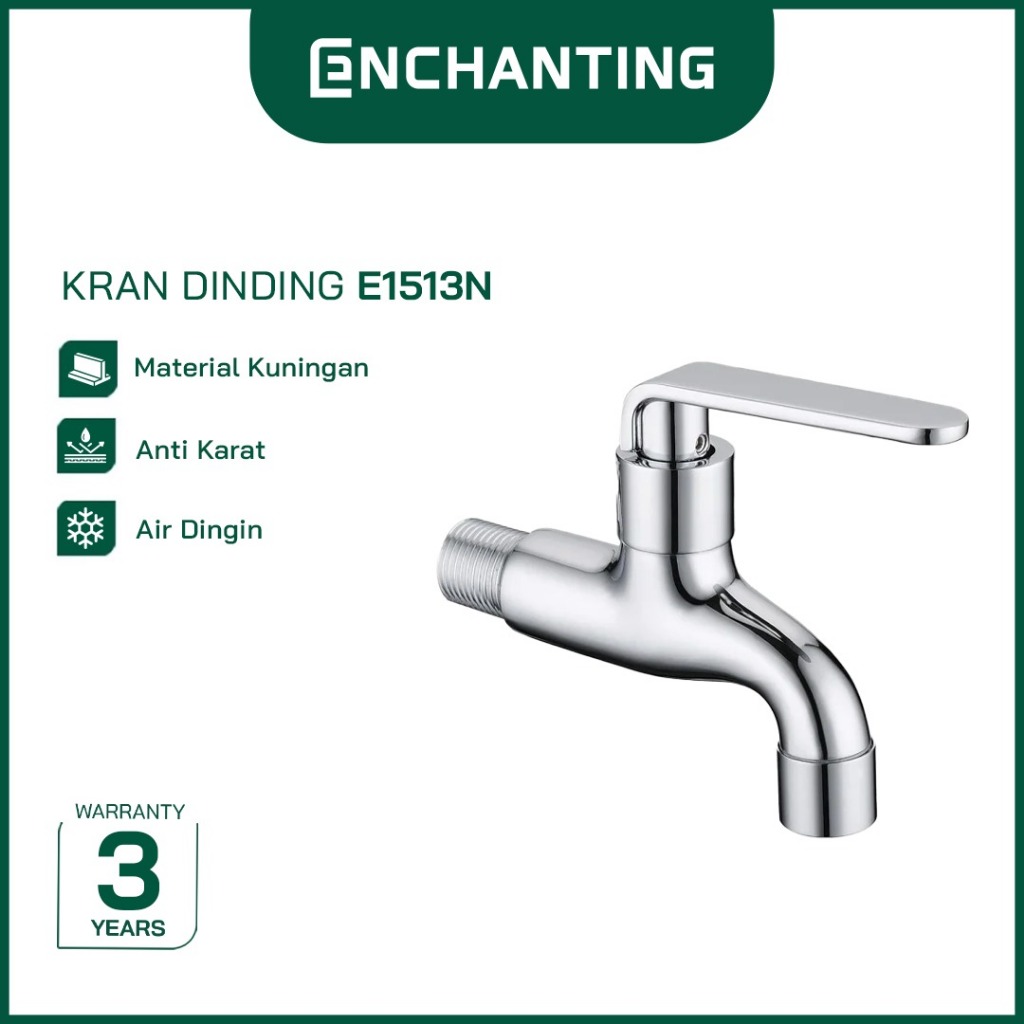 Kran Wastafel / Kran Tembok Chrome Cold Stainless Europe Enchanting E1513N