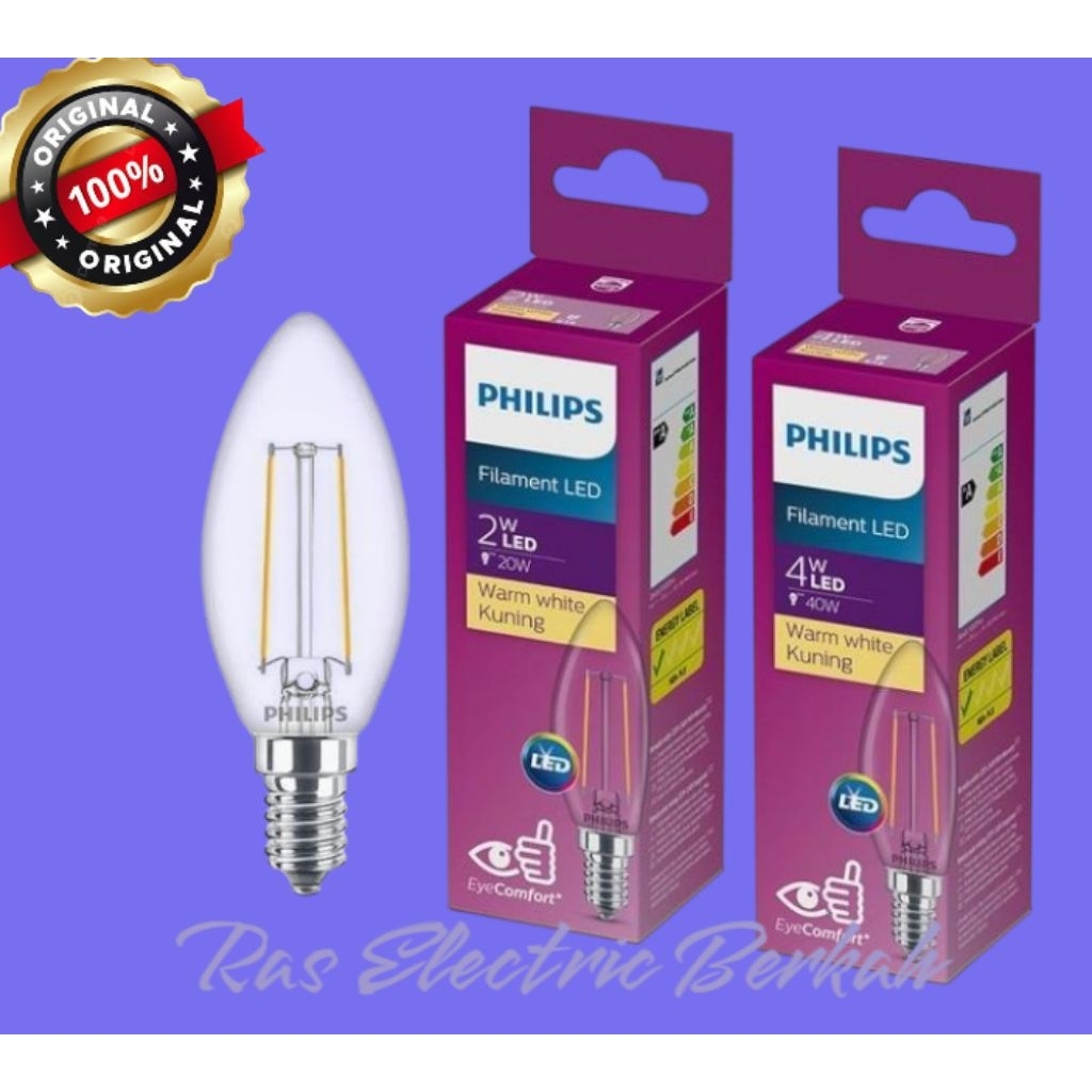 Lampu Bohlam Philips LED Classic My Care 2W / 4W  E14