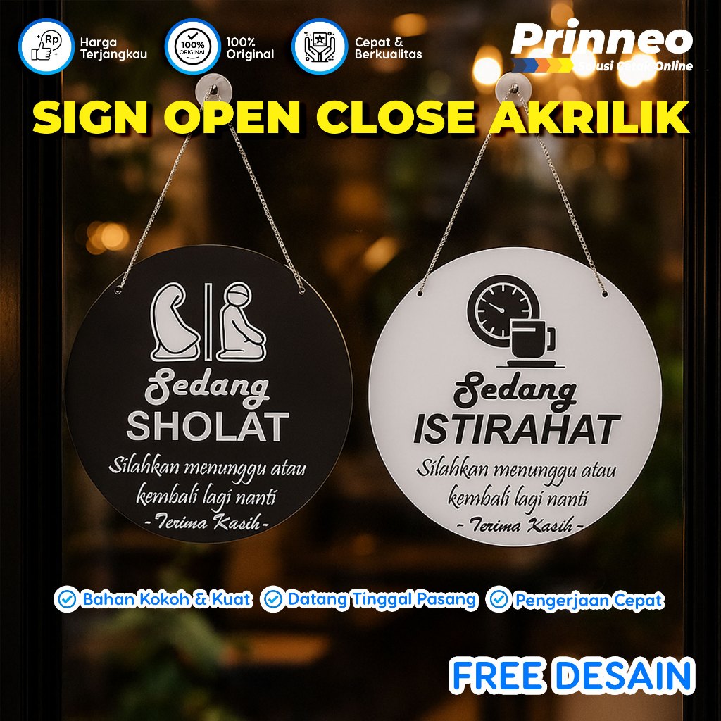 

Papan Open Close Akrilik Gantung Bolak Balik - Tanda Buka Tutup Toko Custom
