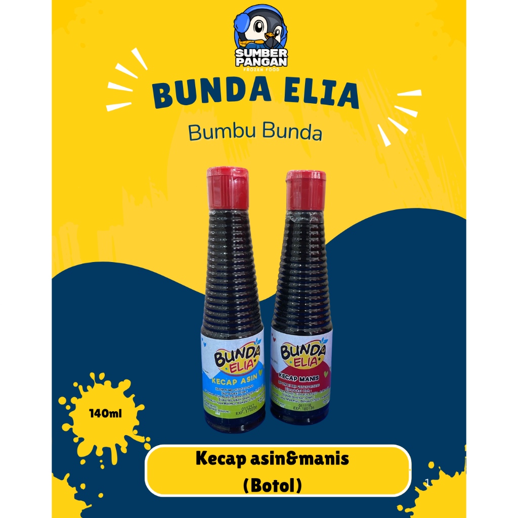 

Bunda Elia Kecap Asin&Kecap Manis 140gr (Botol)