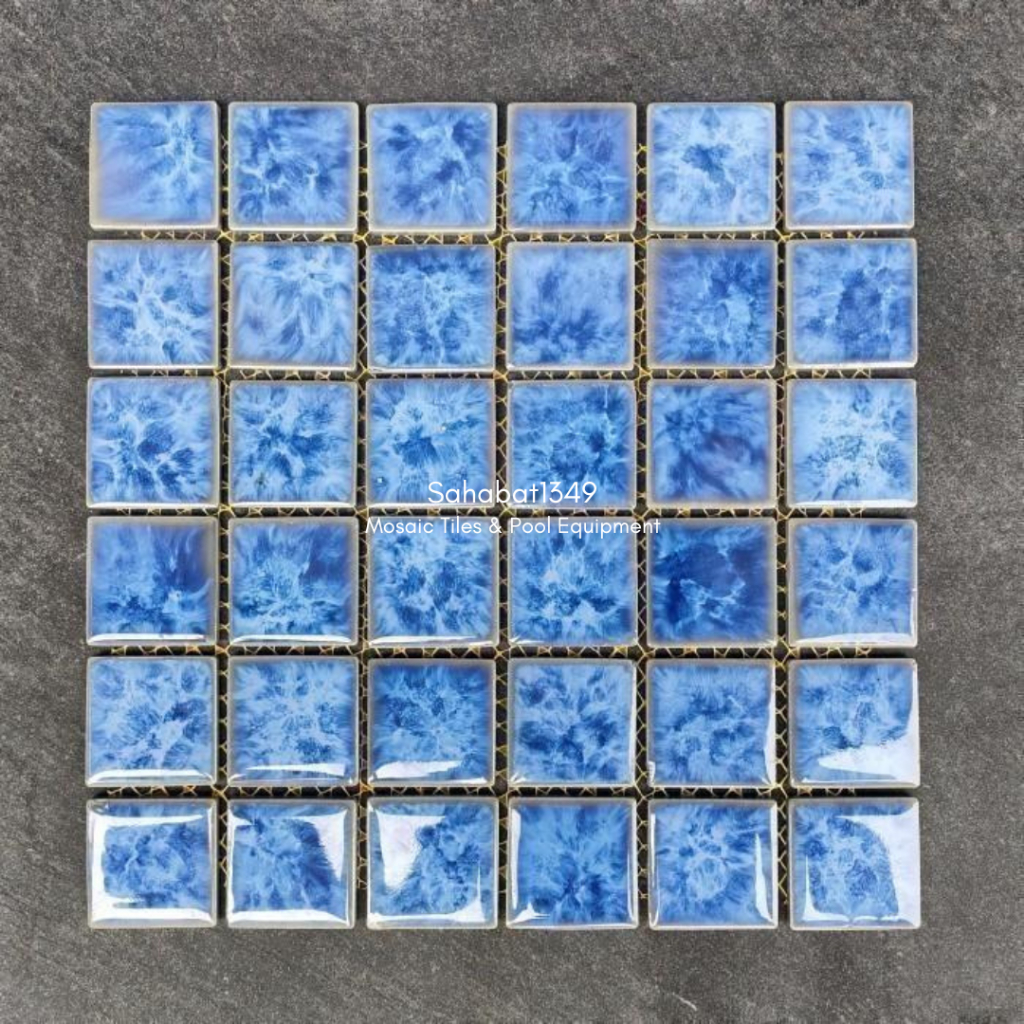 Mosaic Kolam Renang Biru Muda Merk Kuda Laut Mass Type SQ 514 Supreme