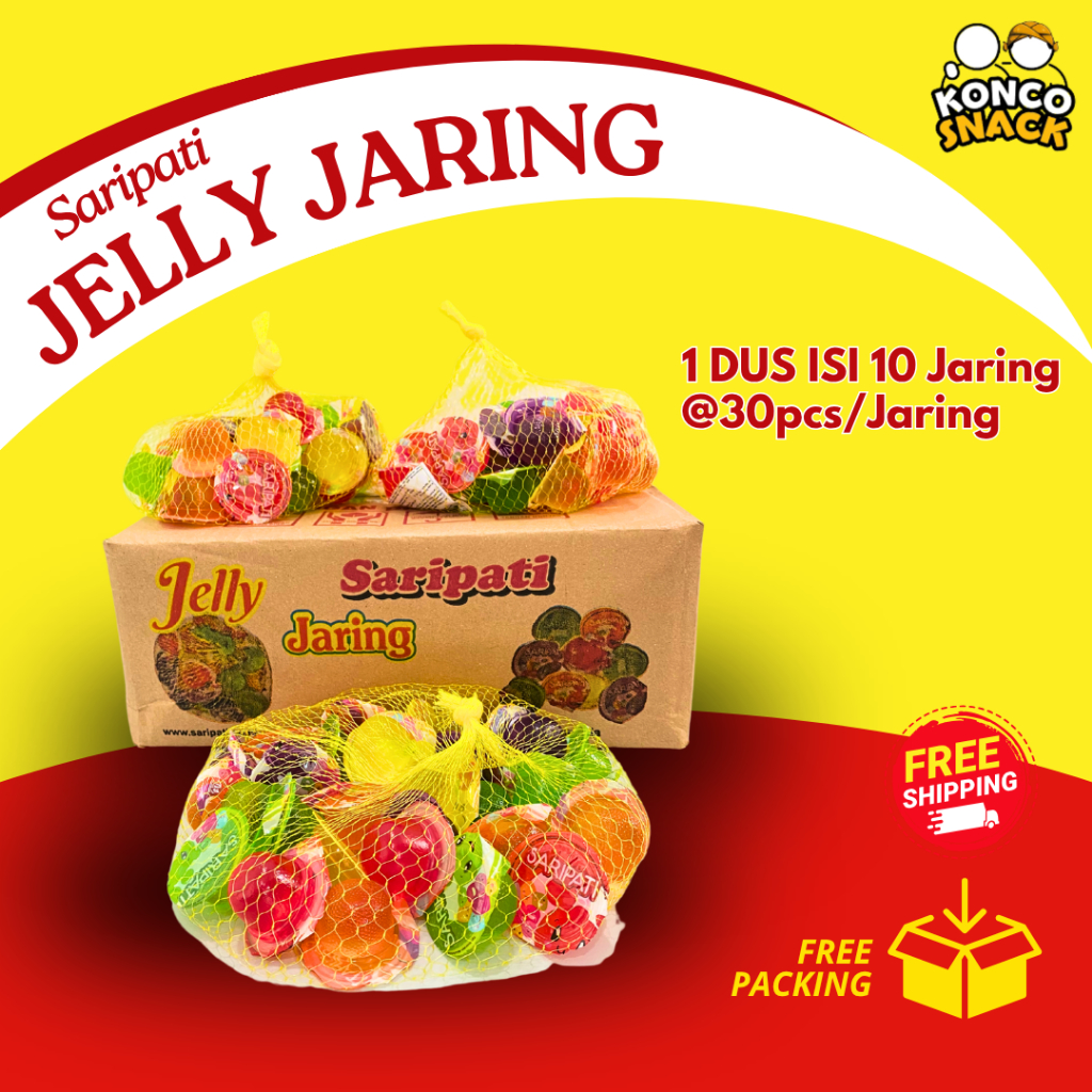 

JELLY SARIPATI WARNA 1 DUS ISI 10 JARING CUP ISI 30PCS / CEMILAN ANAK RASA BUAH
