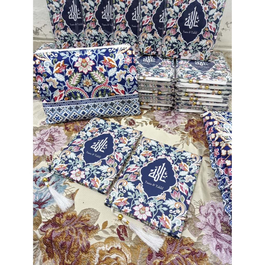 Buku Yasin dan Tahlil Hardcover ( 128 Halaman Art PAper  + Pouch printing