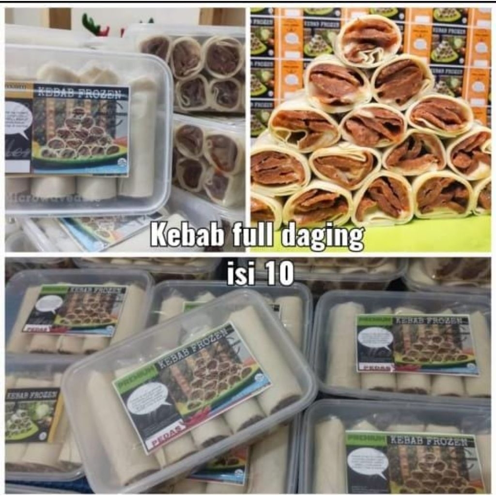 

kebab frozen, kebab ful daging, kebab pemuda ,kebab mini 1pak isi 10bh