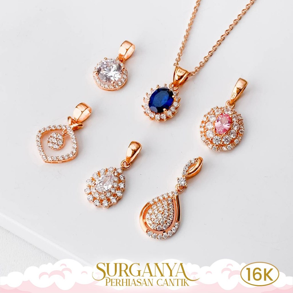 Macan Gold Kadar 16K Yellow Gold for Pendant - Liontin Model Diamond Look