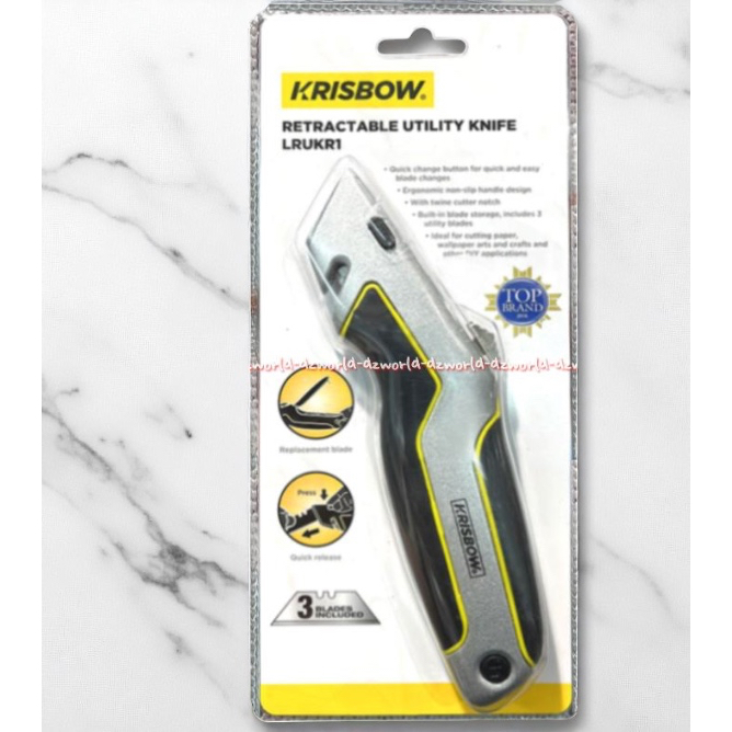

Krisbow Retractable Quick Change Utility Knife Pisau Cutter Carter Curter Retrac Table Kris