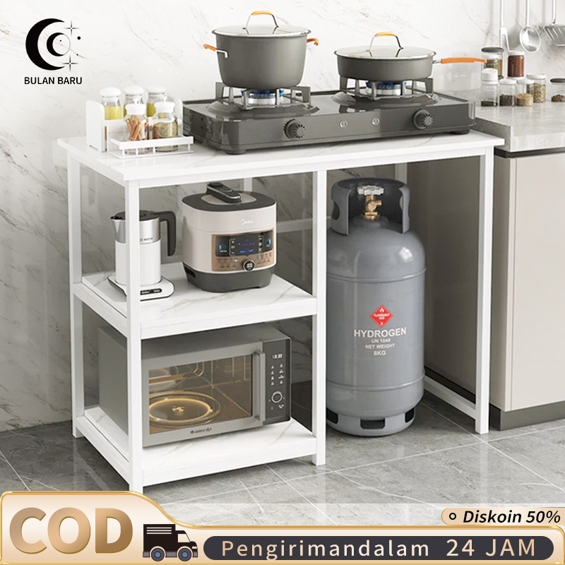 COD Lemari Dapur Minimalis Rak Oven Microwave Rak Dapur Serbaguna Rak Dapur Kayu Rak Oven Susun Kabi