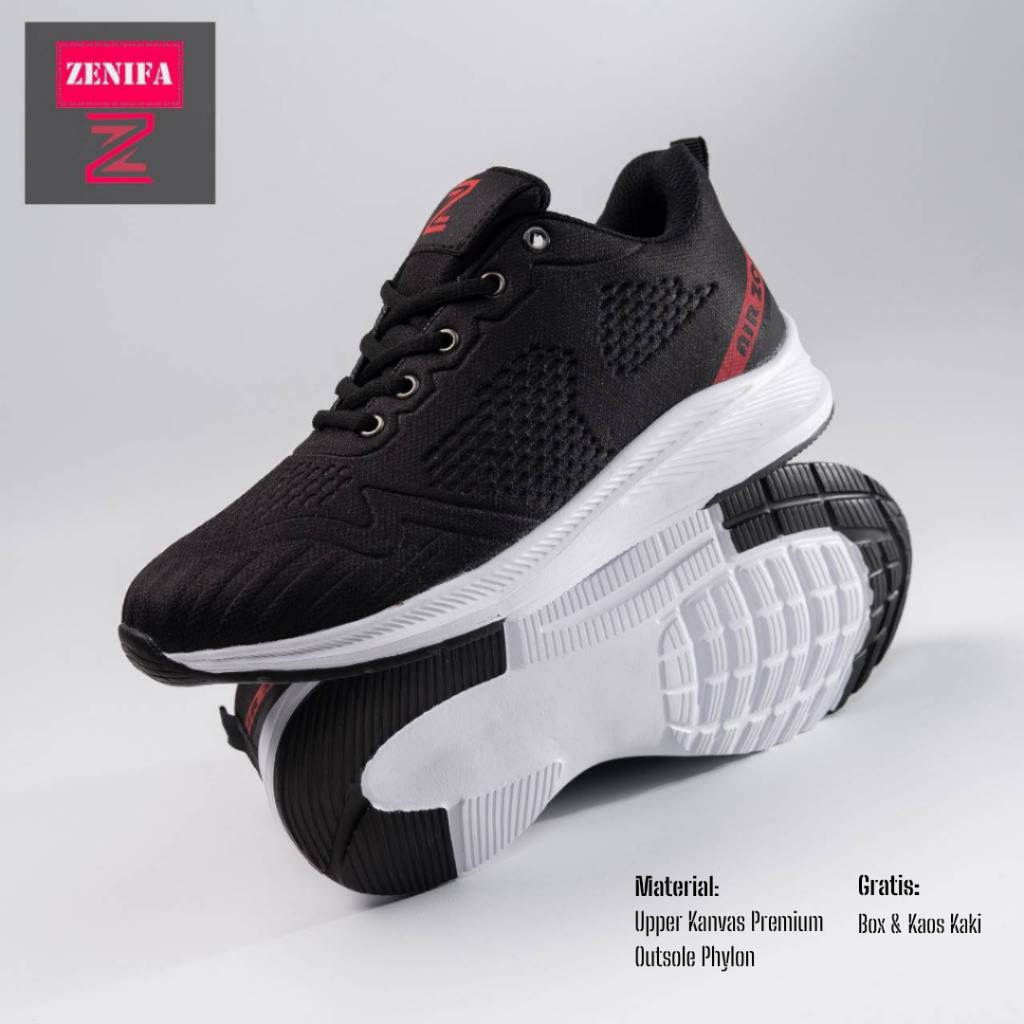 Zenifa - Sepatu Sneakers Pria Olahraga Running Ringan Bahan Phylon