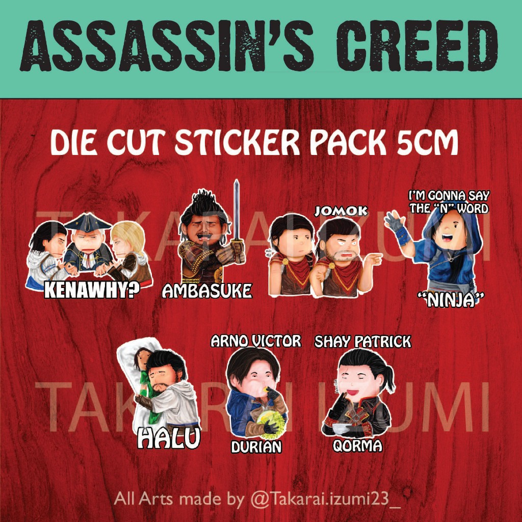 

[BACA DESKRIPSI] Assassin's Creed | Die Cut Sticker Pack Vynil | By: Takarai Izumi