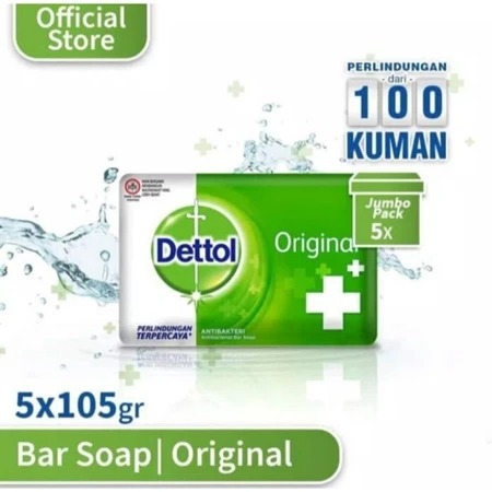 Sabun Dettol Batang / Dettol Sabun Batang Original Anti Bakteri Moisturizing 100gr 1 PC