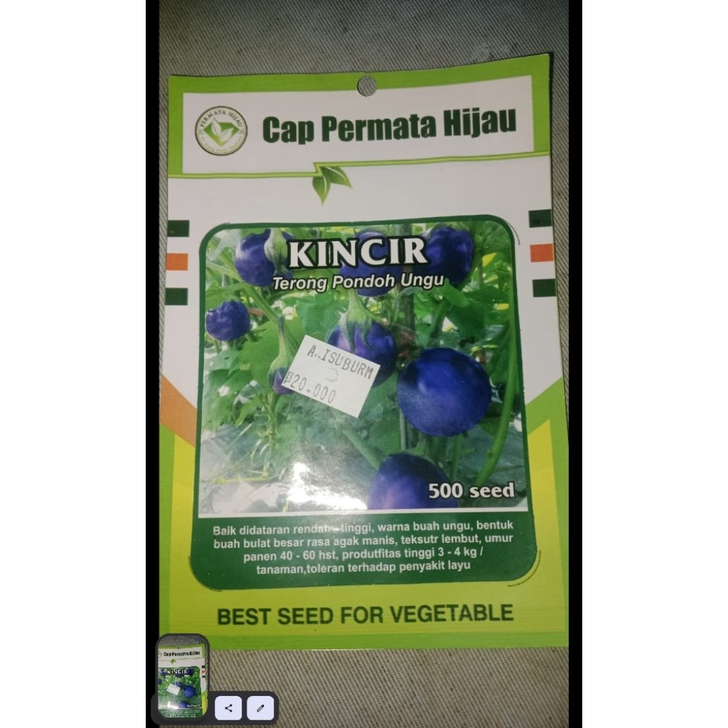 

Cap Permata hijau KINCIR terong ungu