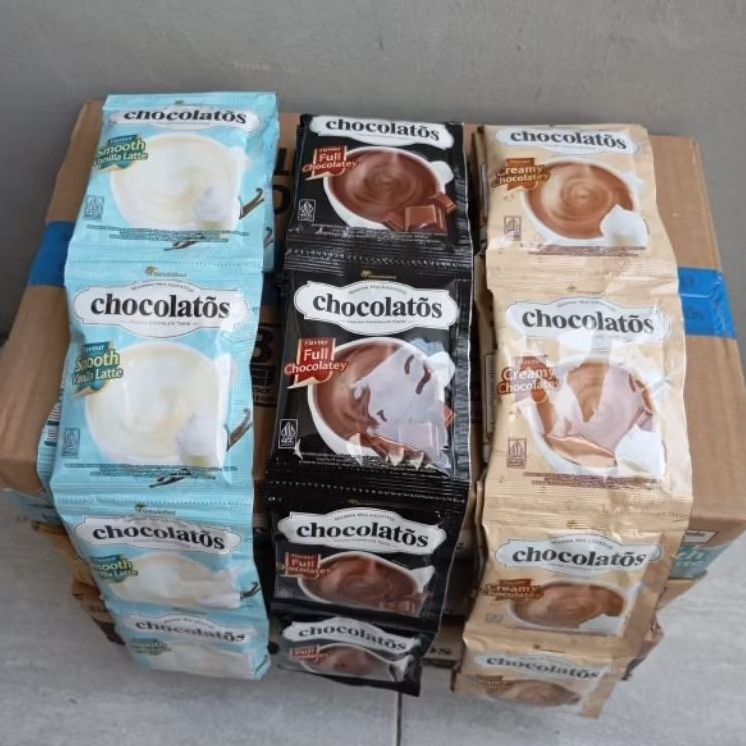 

10 Sachet/1 Renteng Chocolatos Drink Minuman Sachet Serbuk Bubuk Chocolate Vanilla Creamy Matcha Murah