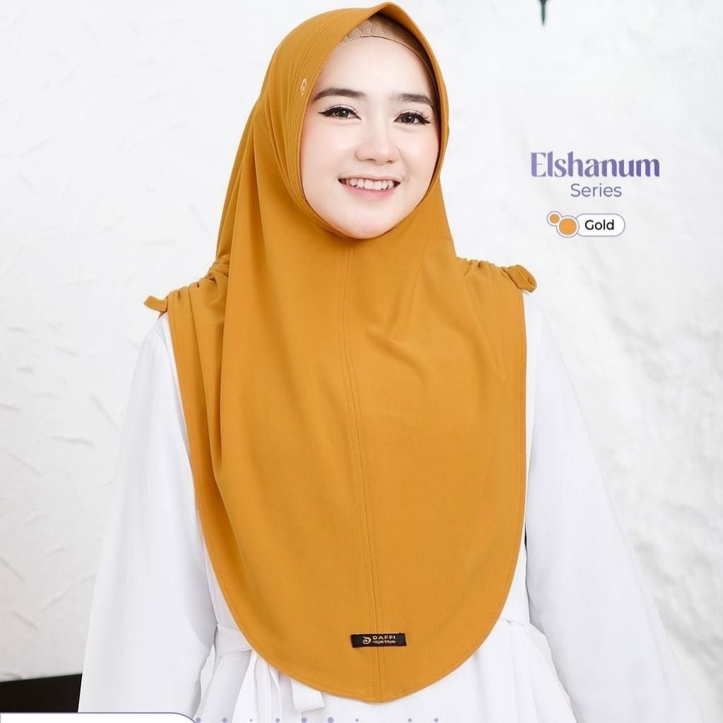 Bergo ELSHANUM ORI BY DAFFI HIJAB // hijab pad aksen serut samping